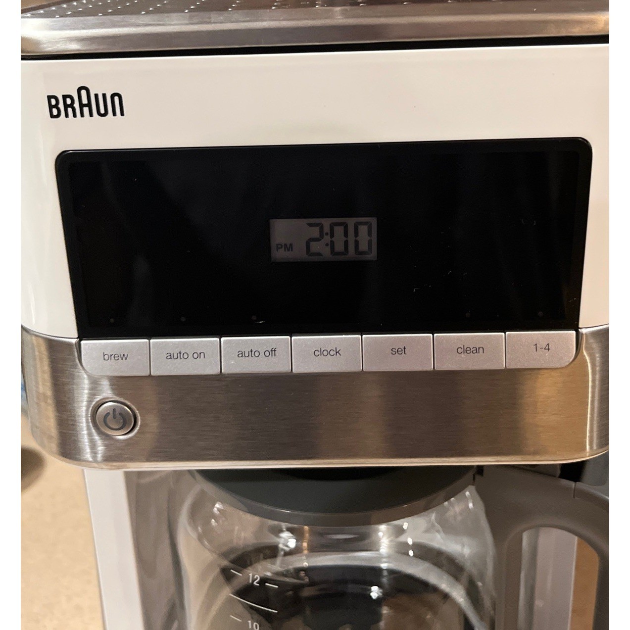 Braun PureFlavor 12 Cup Programmable Coffee Maker White Stainless KF7150WH
