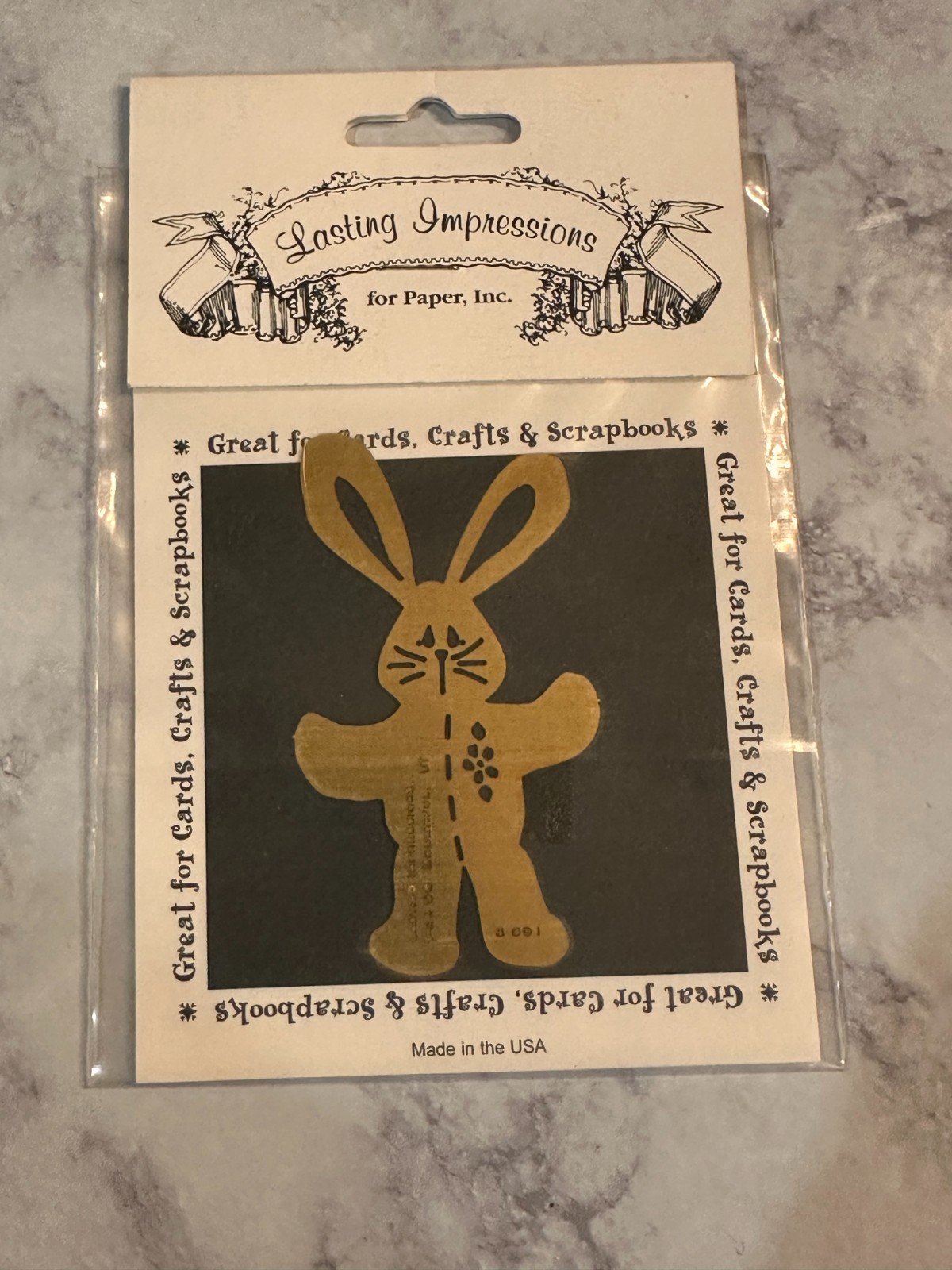 New In Package Lasting Impressions Die Cut Brass Stencil Bunny Easter