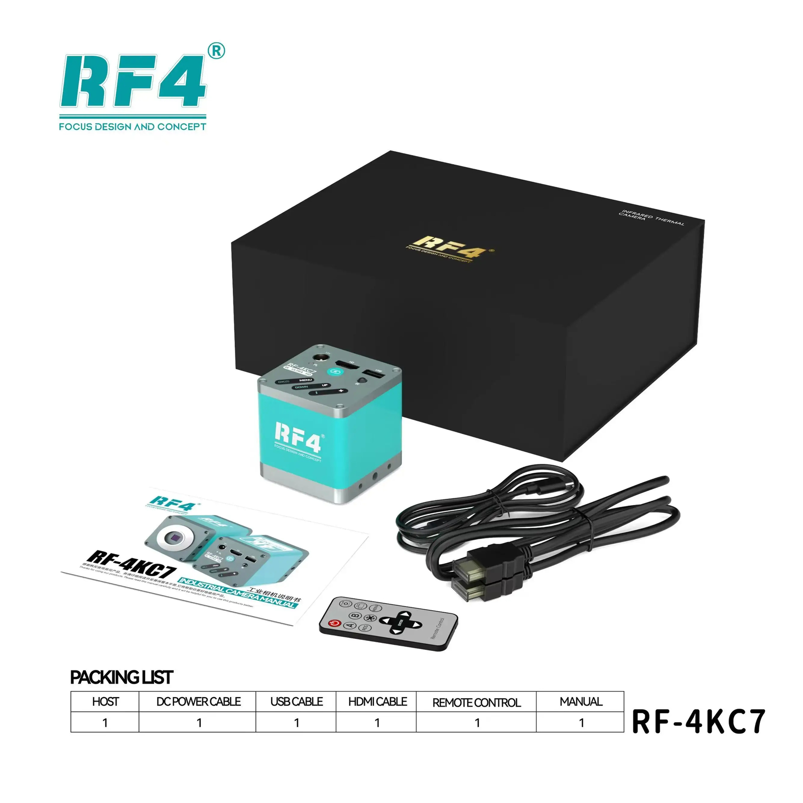 RF4 RF-4KC7 Large-field 4K Industrial Camera Microscope Camera HDMI 1080P HD