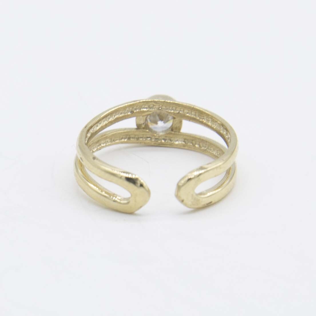 Adjustable Bezel Design Toe Ring Solid Real 10K Yellow Gold
