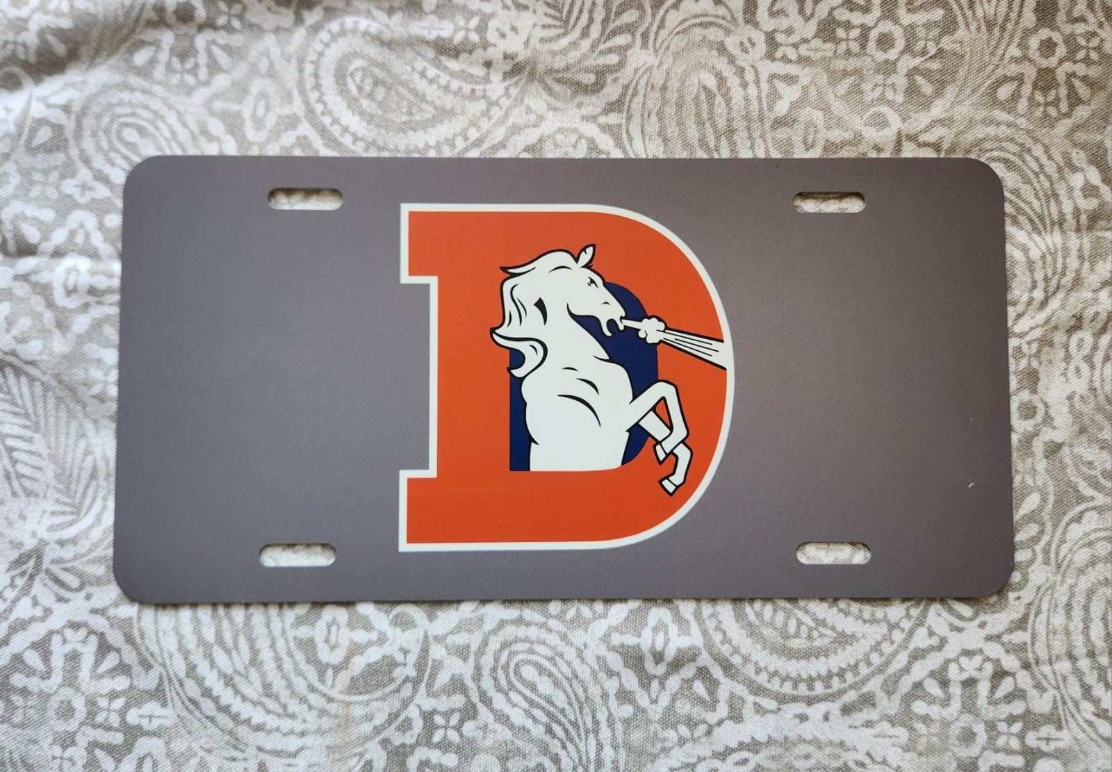 Denver Broncos Football Metal Novelty License Plate Tag 6x12 Inches