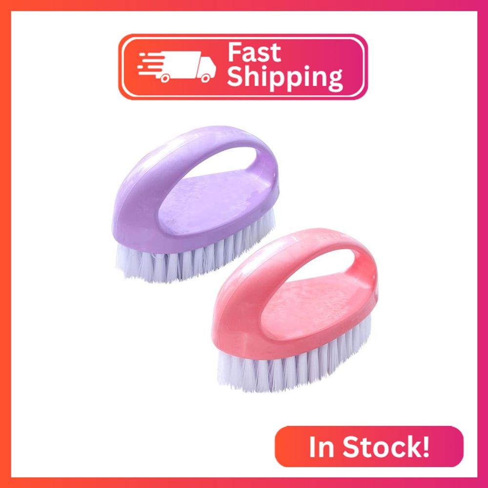 2 Pack Scrubbing Brushes for Cleaning, Heavy Duty Scrub Brush Nylon Stiff Bristl