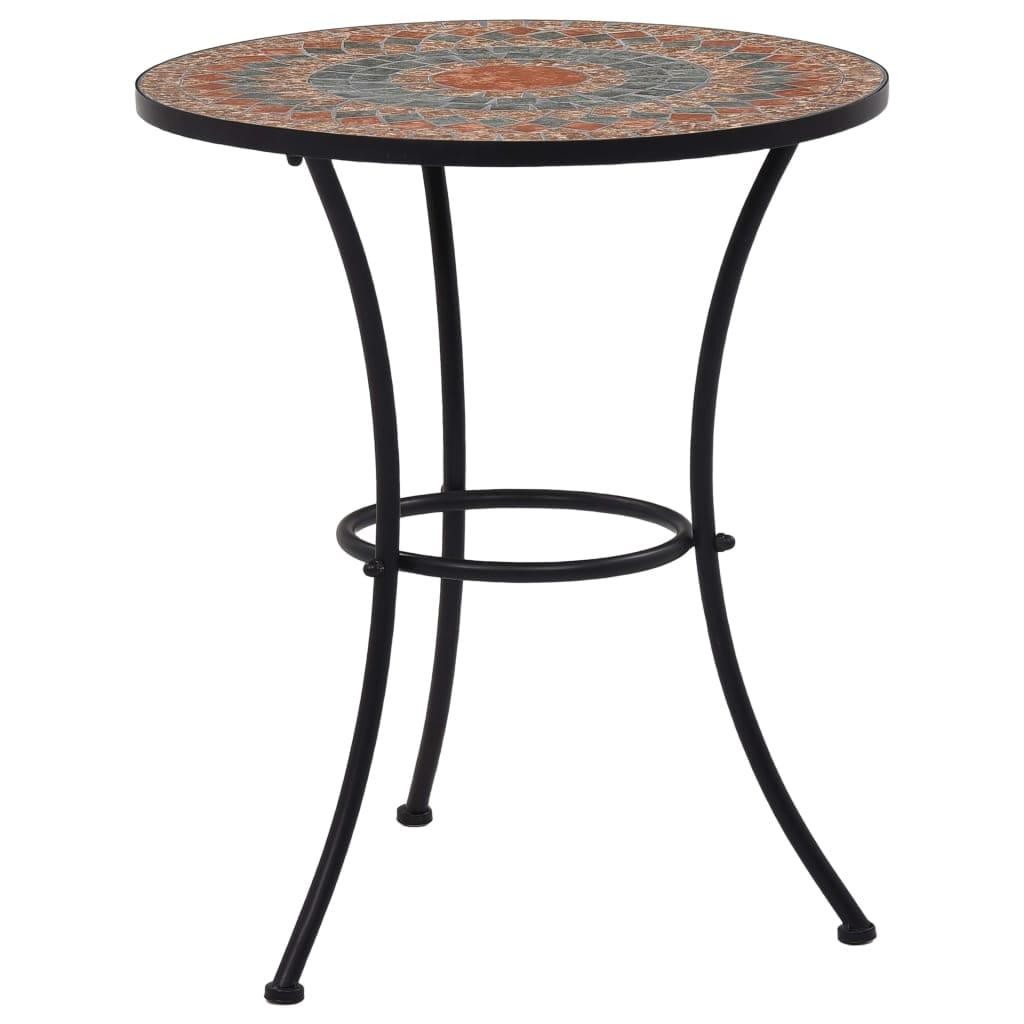 VidaXL Mosaic Bistro Table Orange/Gray 23.6 Ceramic