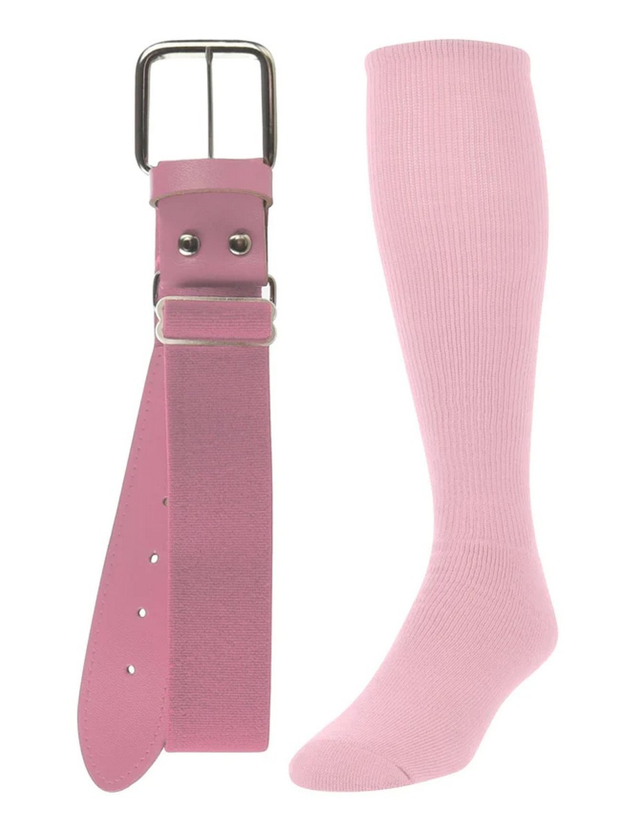 TCK Baseball Sock & Belt Combo PINK LG