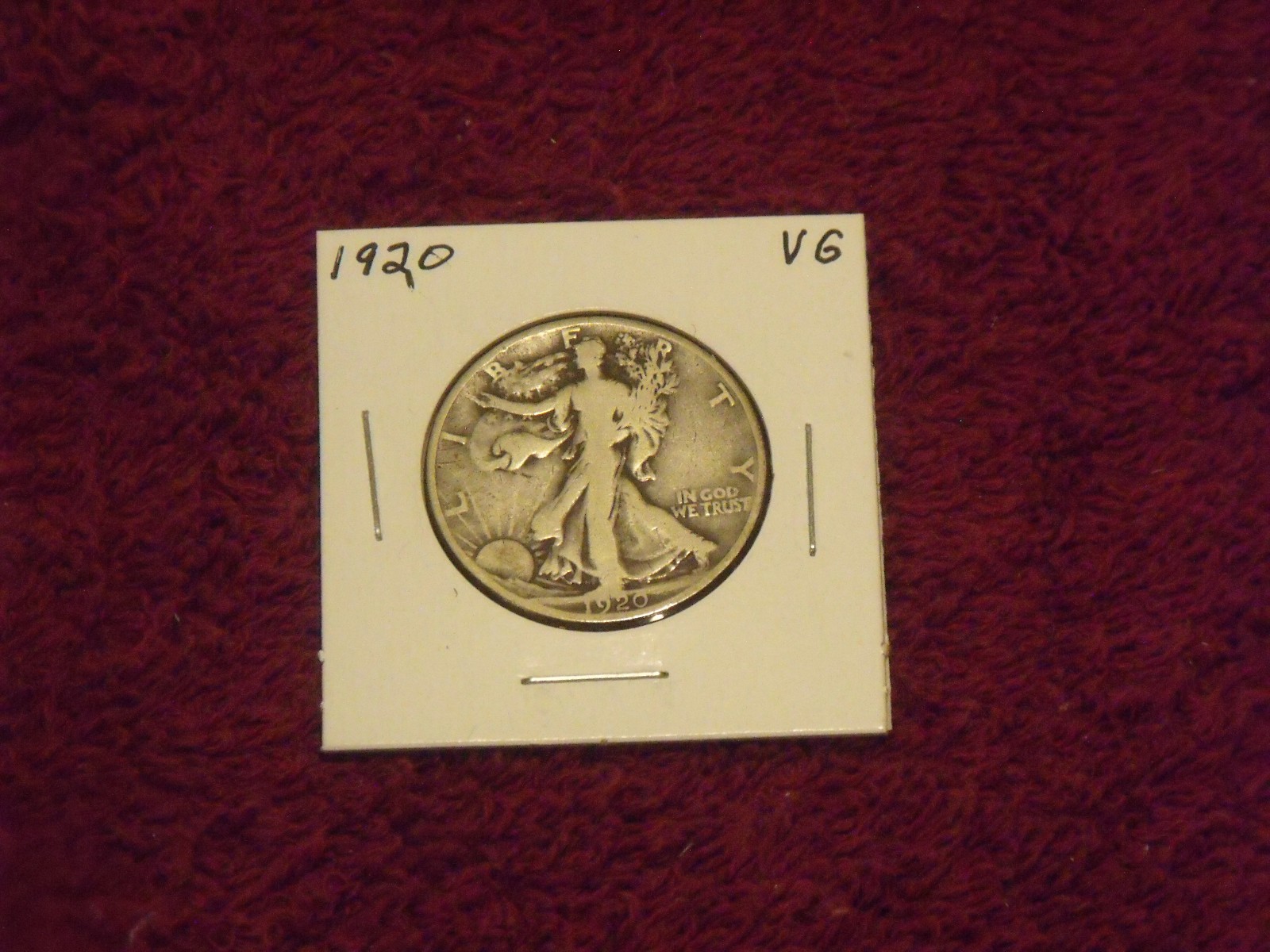 SILVER 1920 Silver Walking Liberty half dollar in Very Good condition
