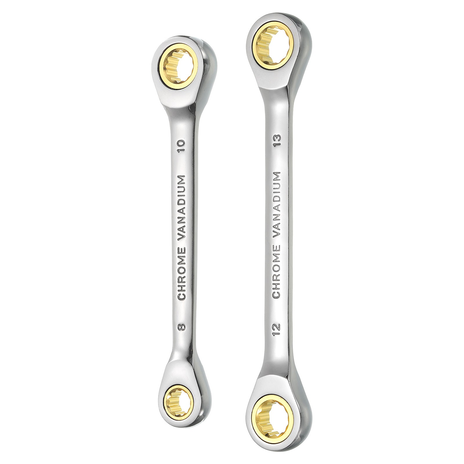 Double Box End Ratchet Wrench - 8x10mm 12x13mm 72 Tooth Ratchet Spanner