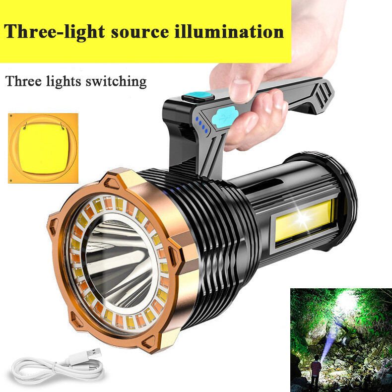 Super Bright LED Flashlight High Powered Torch USB Rechargeable Lamp