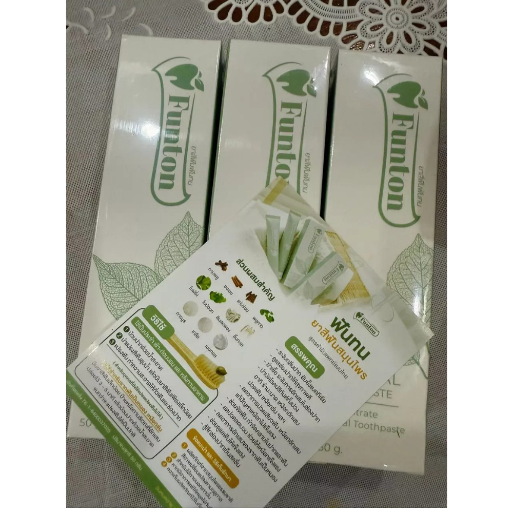 Funton Herbal Toothpaste Natural Toothpaste Original 50g x 6 Thai Formula