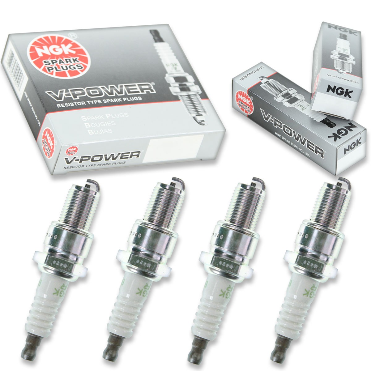 4pcs 2009 Arctic Cat M1000 EFI 162 Sno Pro LE NGK V-Power Spark Plugs 1000cc fx