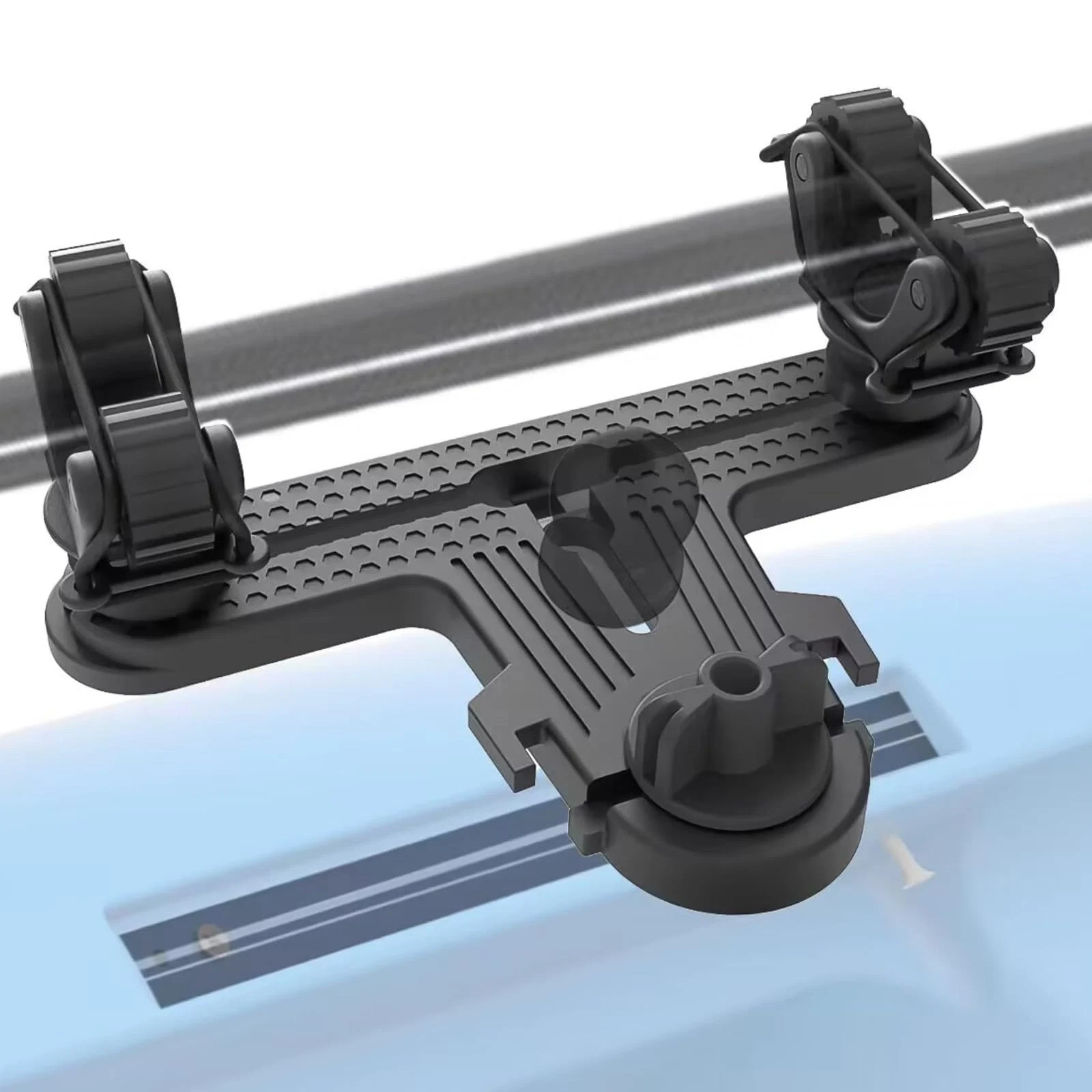 Kayak Paddle Holder T-Design Doubleheader Track Mount Accessories Black