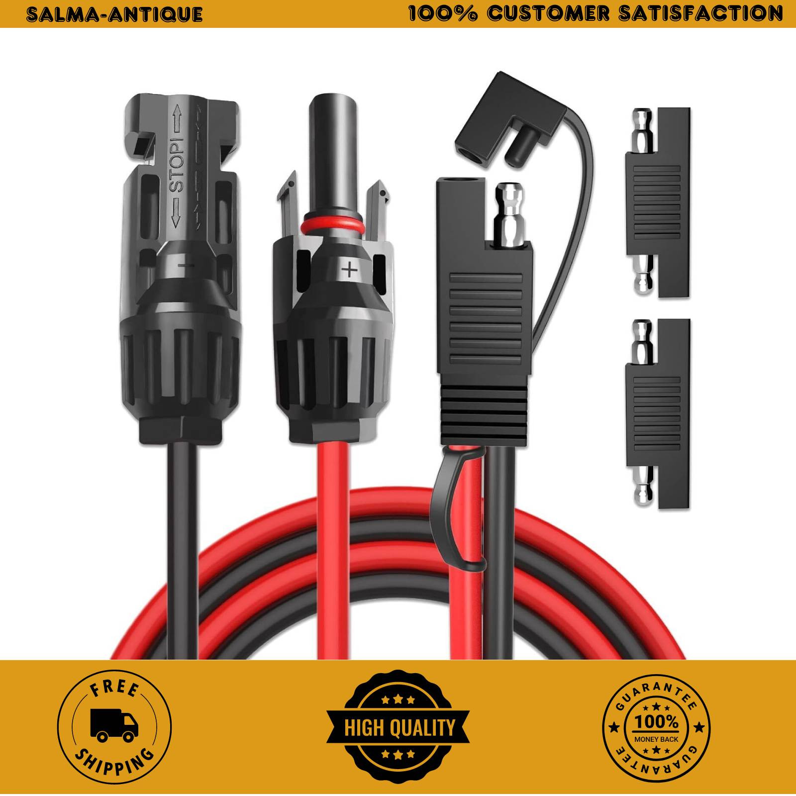 Goupchn Solar Panel Connectors to SAE Adapter Cable 10AWG Solar to SAE PV