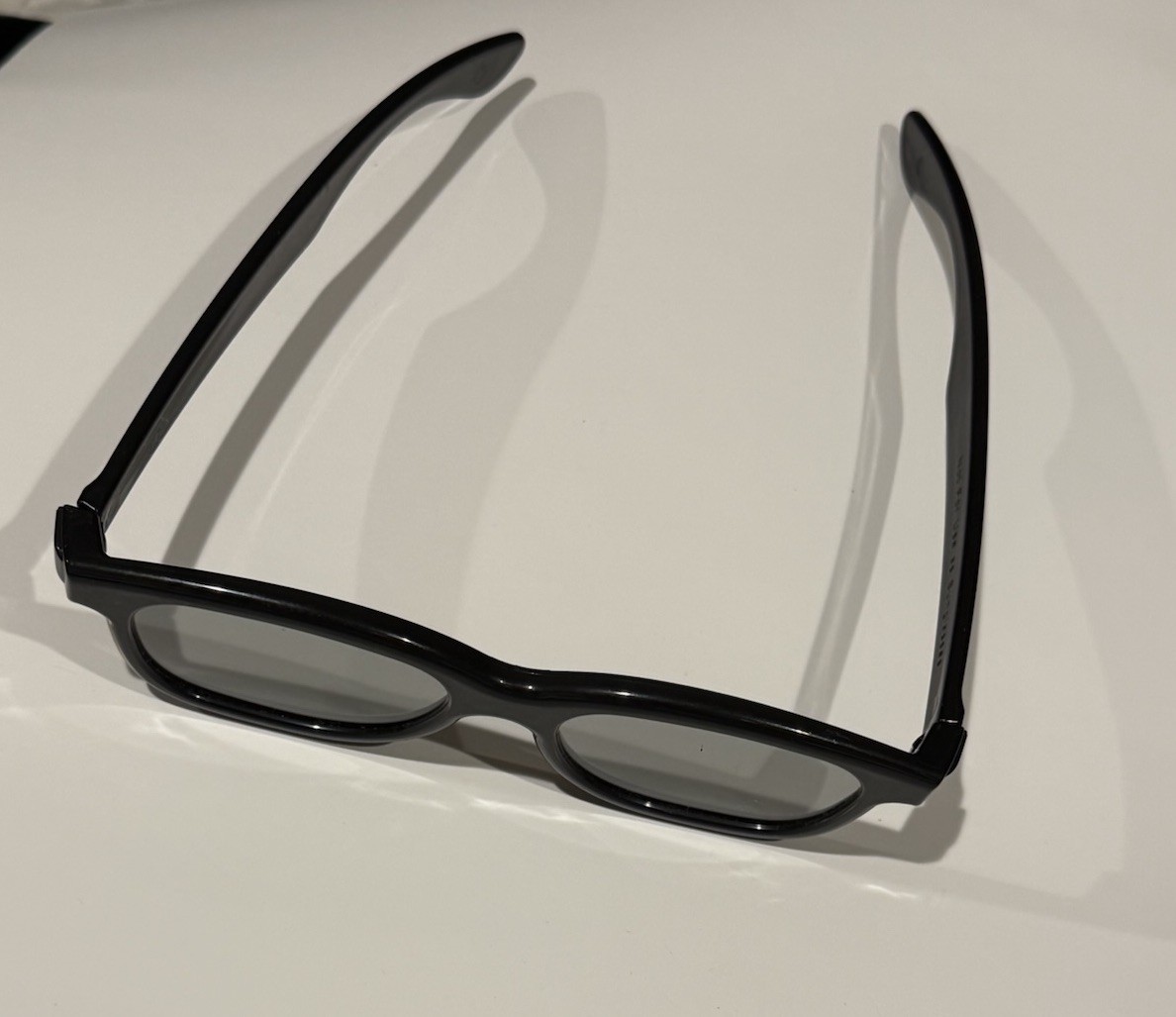 Real D 3D Glasses Video Movies Black Thick Frame 6" Long Retro Style - Set Of 2
