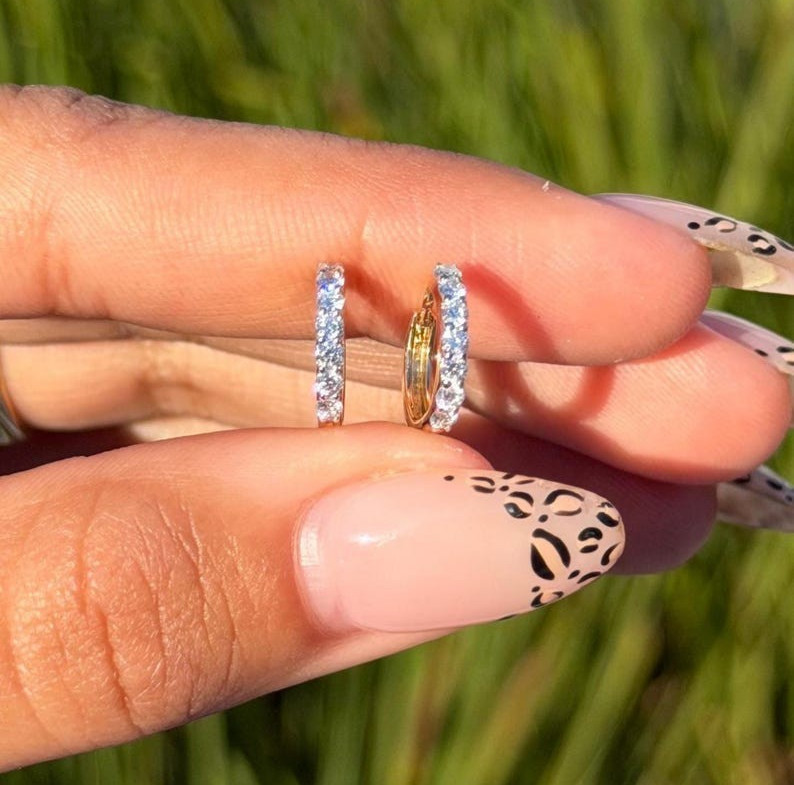 GH/SI Natural Diamond 14k Yellow Gold Women's Mini Hoop Earrings For Birthday