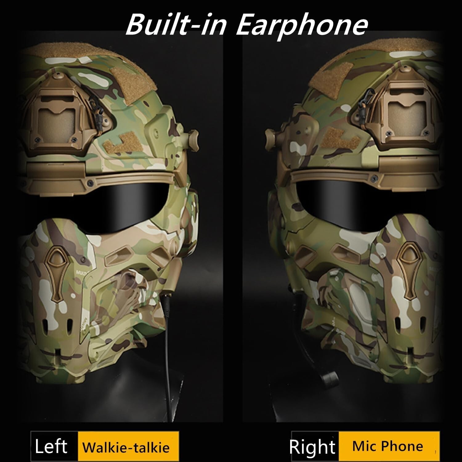 Military Tactical Assault Airsoft Helmet Full Mask Goggles Modular Protective