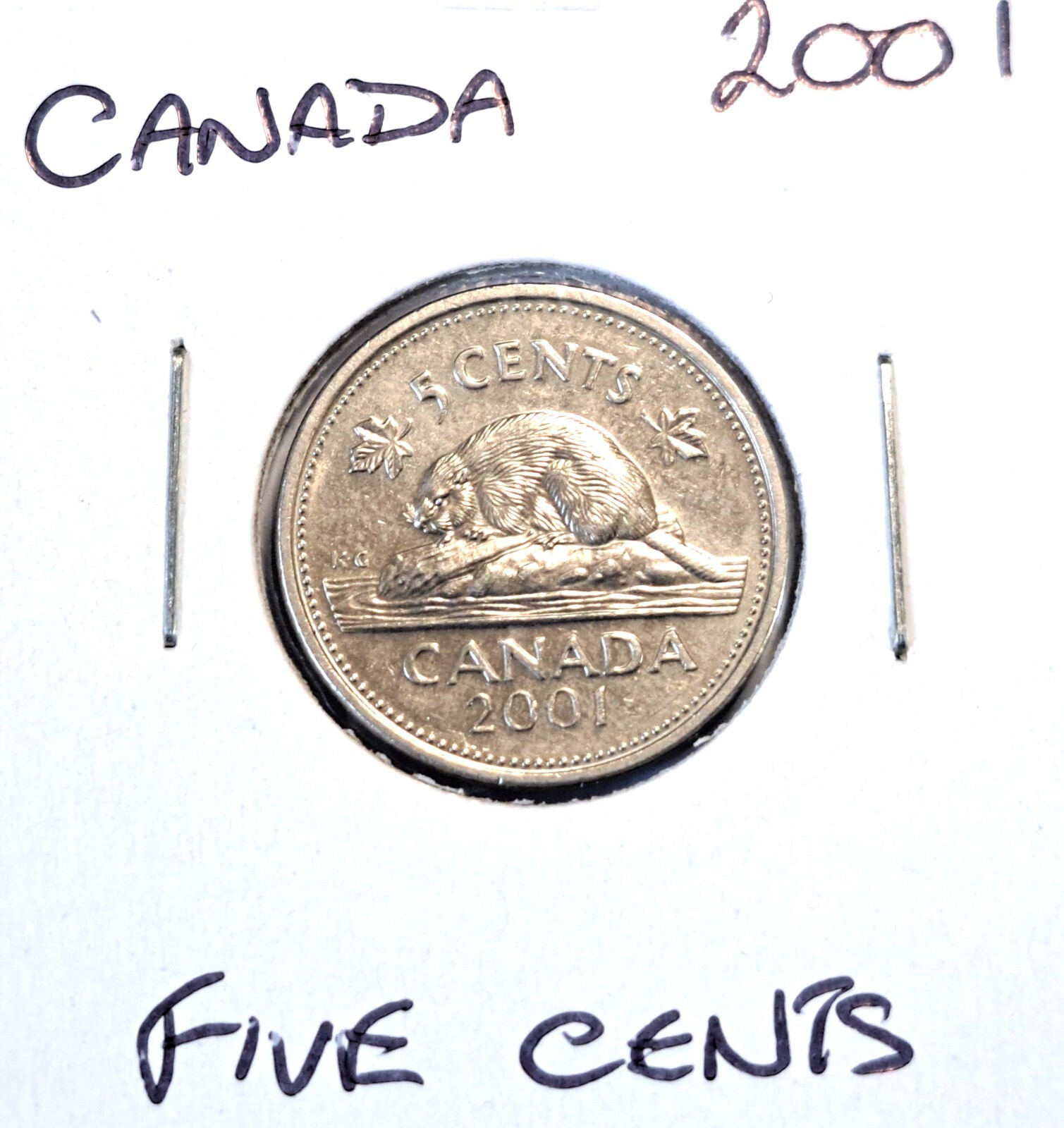 @@@ A SUPERB  2001 BANK OF CANADA BEAVER FIVE CENTS  ,,@@@