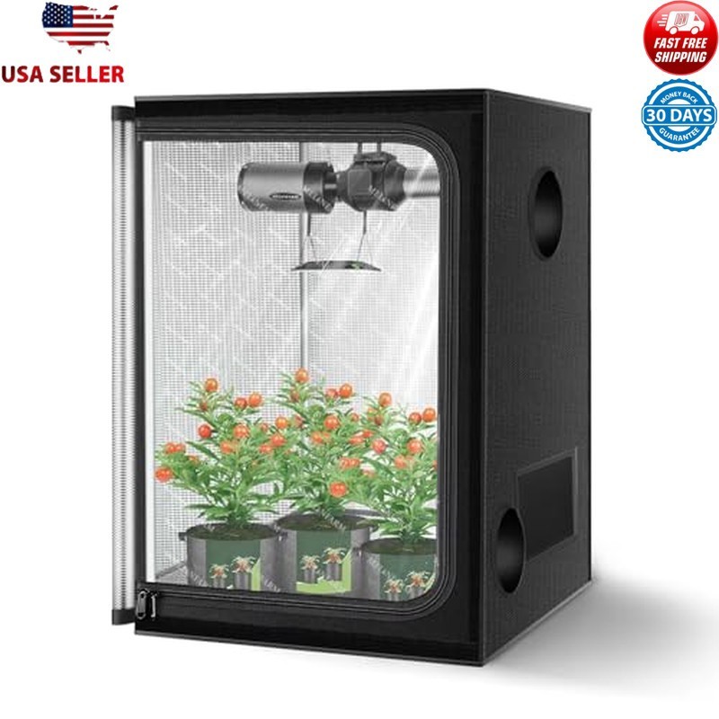 Indoor Hydroponics Growing Grow Tent 24"x24"x32" Double Transparent Viewing Door