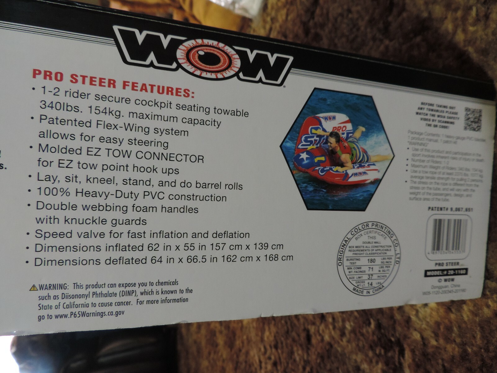 WOW World of Watersports Pro Steer Flex Wing 2-Person Towable Tube - Red/Blue/Wh