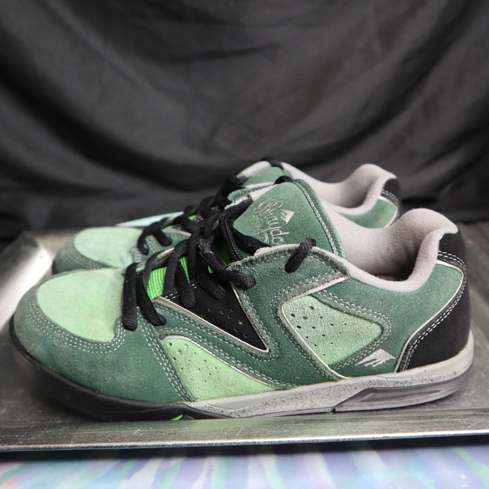 Emerica Skate Shoes Braydon Pro Model Mens 8 Green Piss Drunx PD Rare HTF GUC