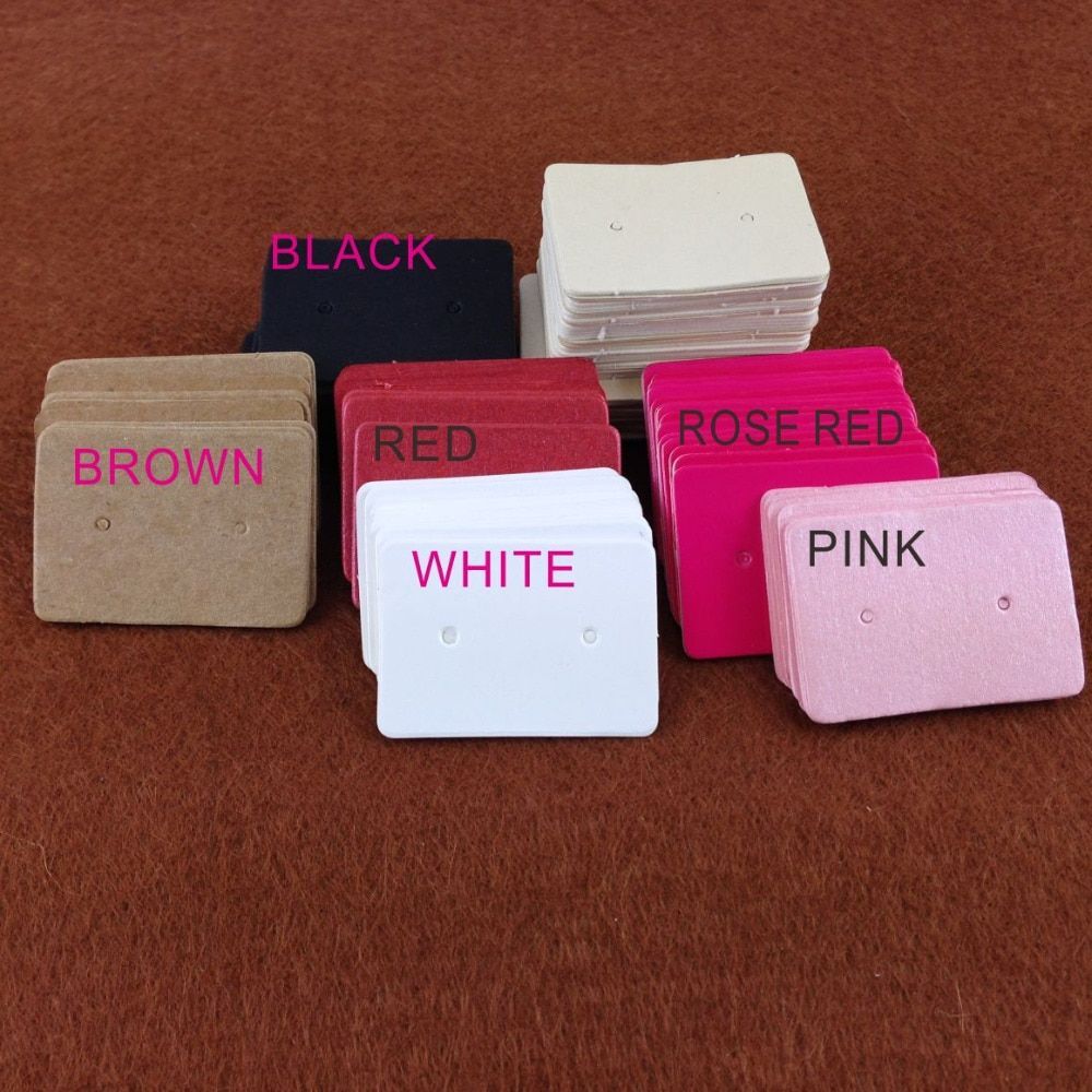 Paper Ear Studs Hang Tags- 3.5*2.5cm Kraft  Jewelry Display Card Tag 100Pcs/ Lot
