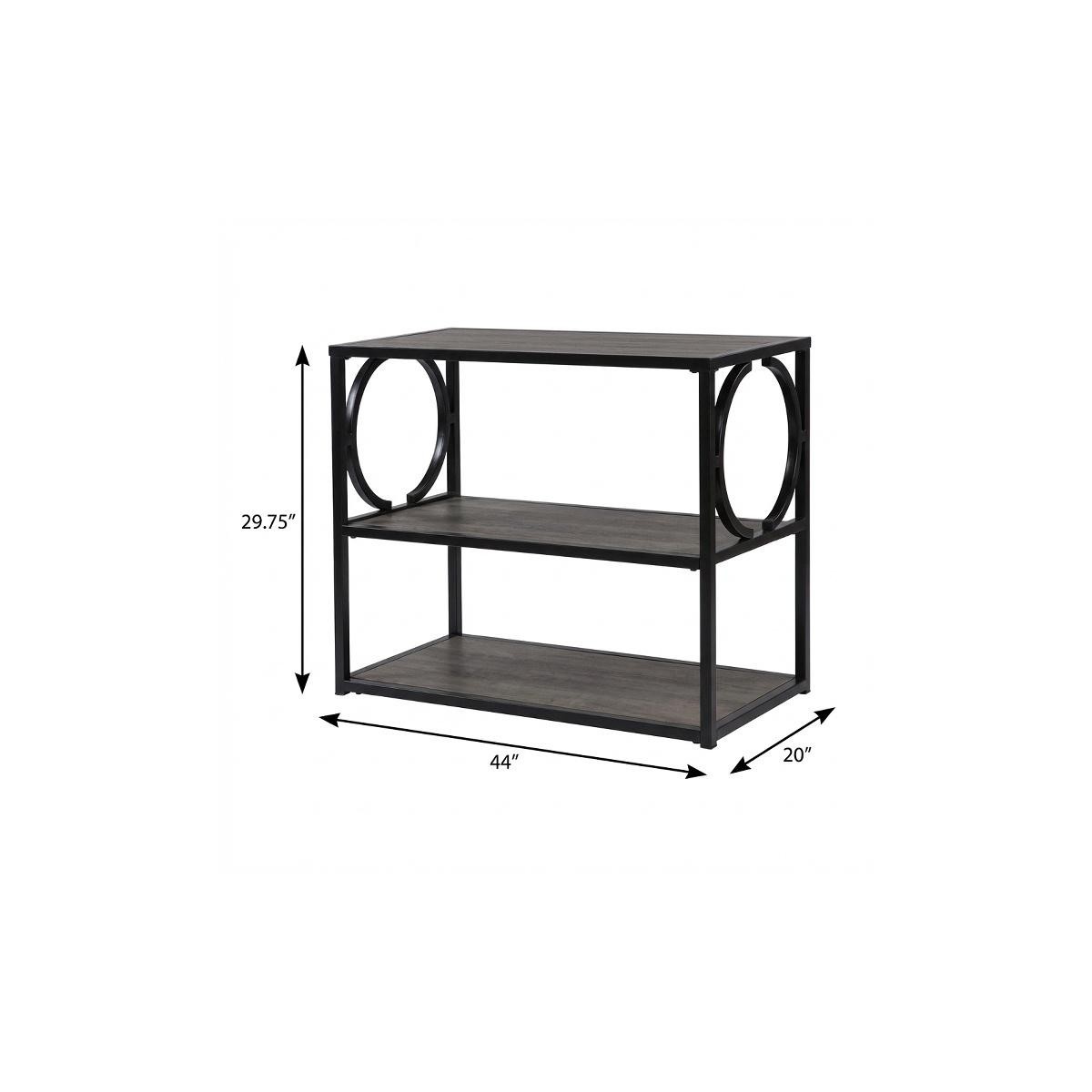 Wood and Iron Writing Desk with Storage