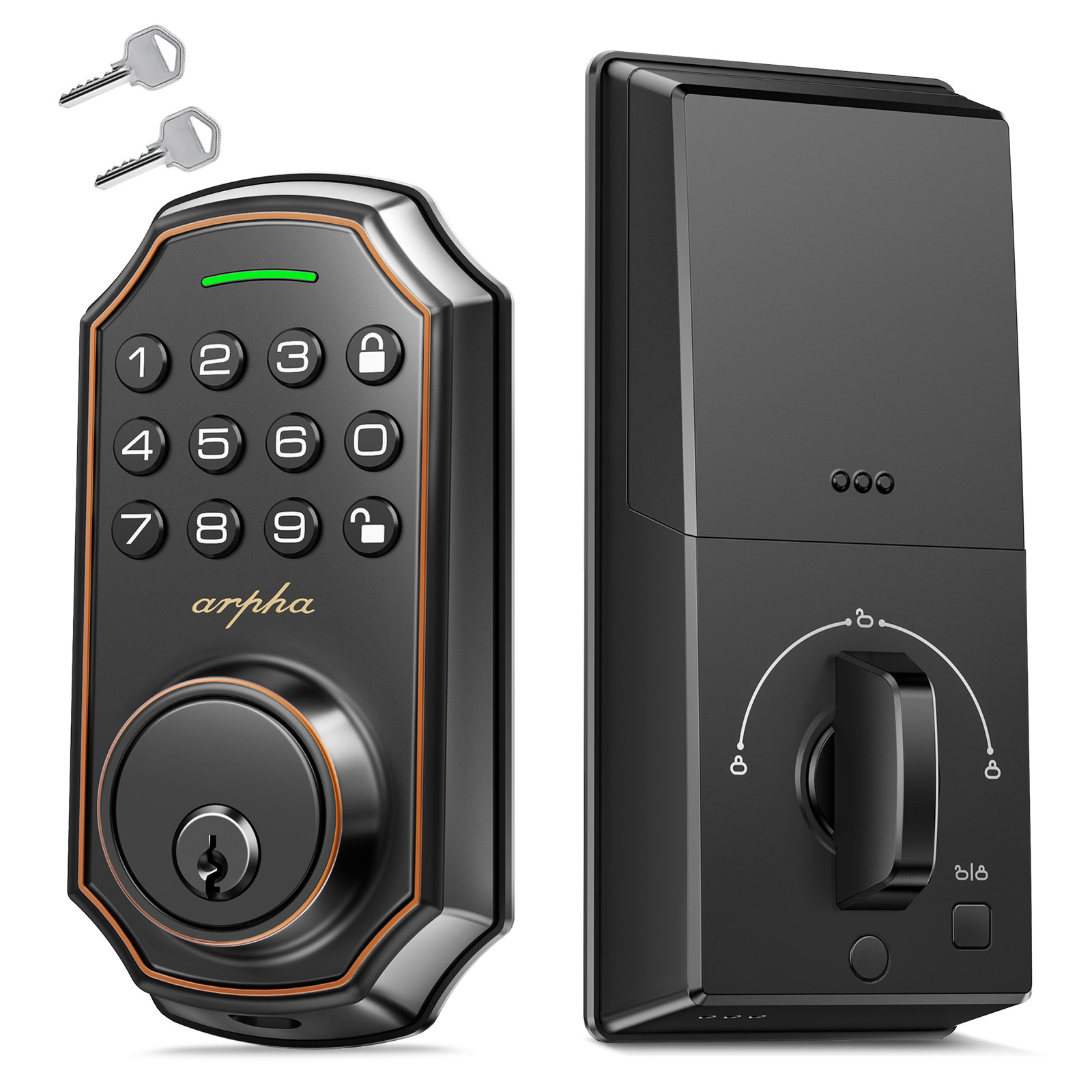 ARPHA Keyless Entry Smart Door Lock Security Keypad Deadbolt Auto Lock 50 Codes