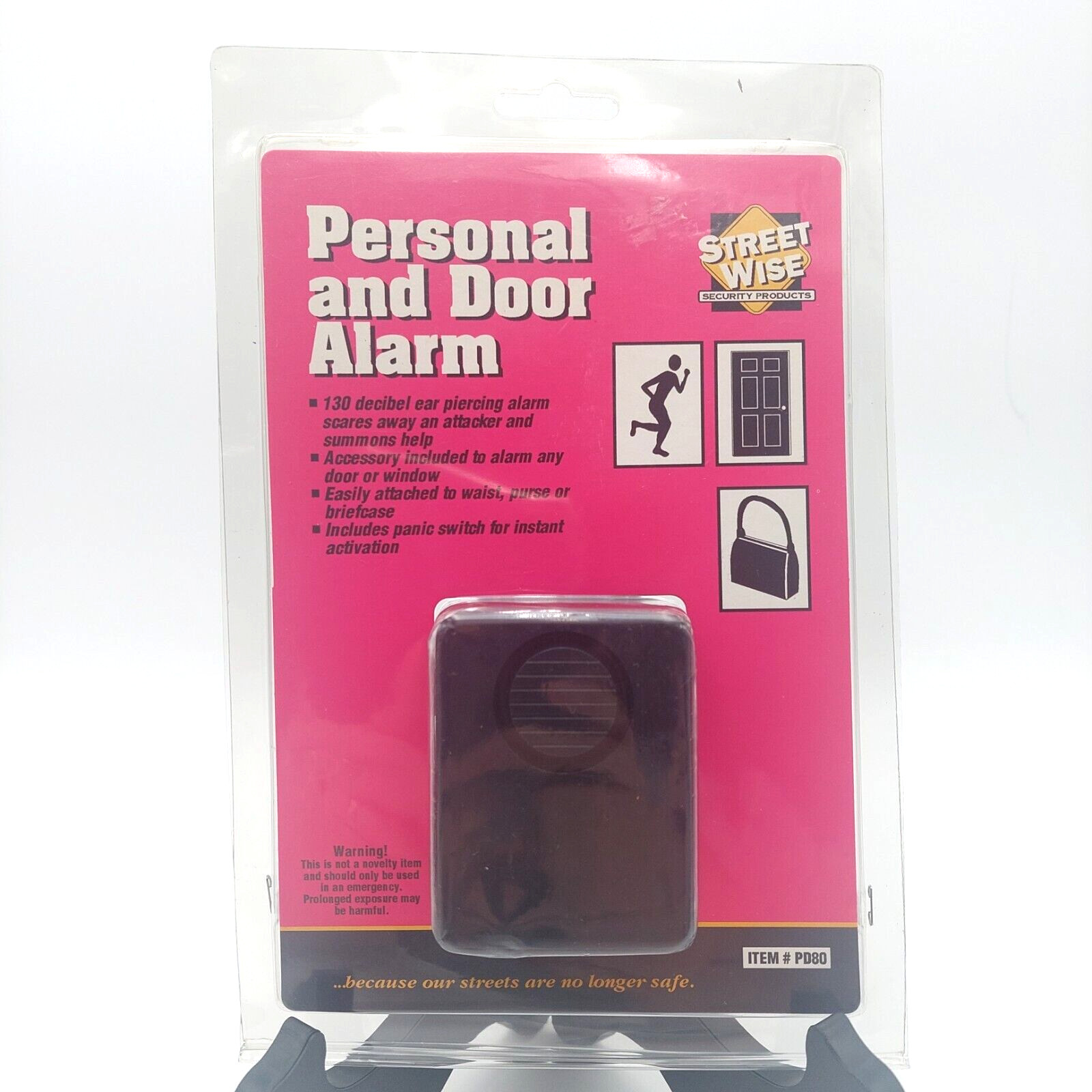 Vtg Street Wise Personal & Door Alarm for Home Office or Person 130 Decibels NOS