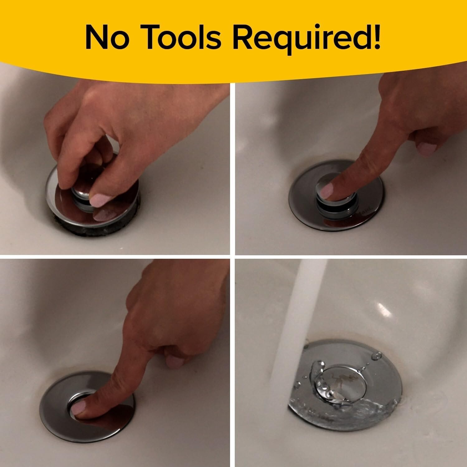 2 in 1 Drain Magic Universal Sink Stopper, Instantly Replace Broken Stoppers USA