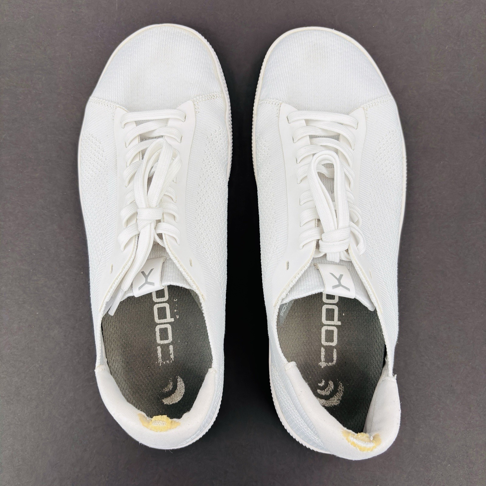 Mens 10.5 Flux Adapt Trainer White Knit Casual Athletic Gym Lifting Shoe Sneaker