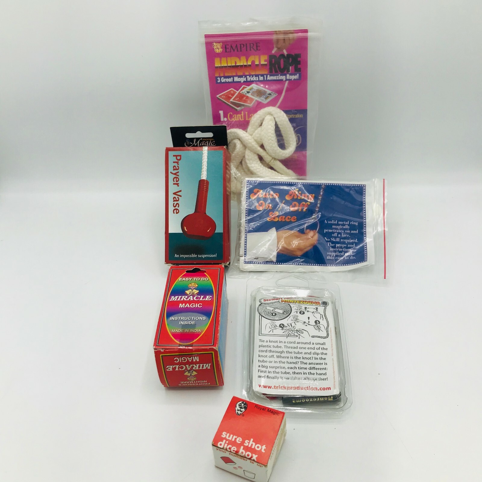 Assorted Lot of Magic Rope Tricks Close Up Magician Illusion Sure Shot Dice