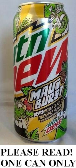Mountain Dew Maui Burst USA (2019) Pineapple Dollar General Exclusive FULL 16oz