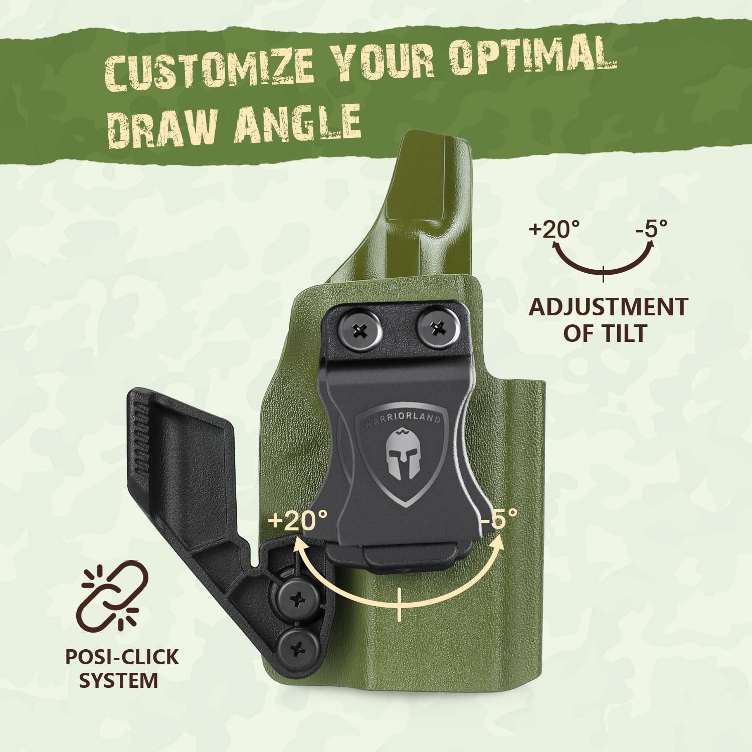 WARRIORLAND Kydex IWB Holster, Compatible Springfield Hellcat & Hellcat