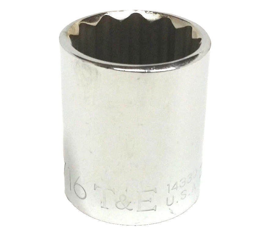 T&E Tools 14330 12 Pt. 15/16" SAE 1/2" Drive Socket "MADE IN THE USA"