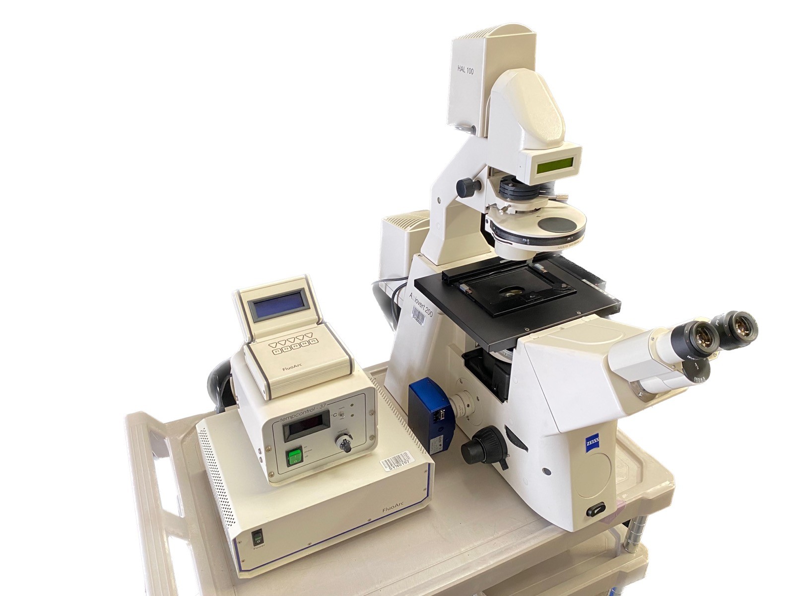 ZEISS Axiovert 200 Inverted Fluorescence Phase Contrast Microscope With FluoArc