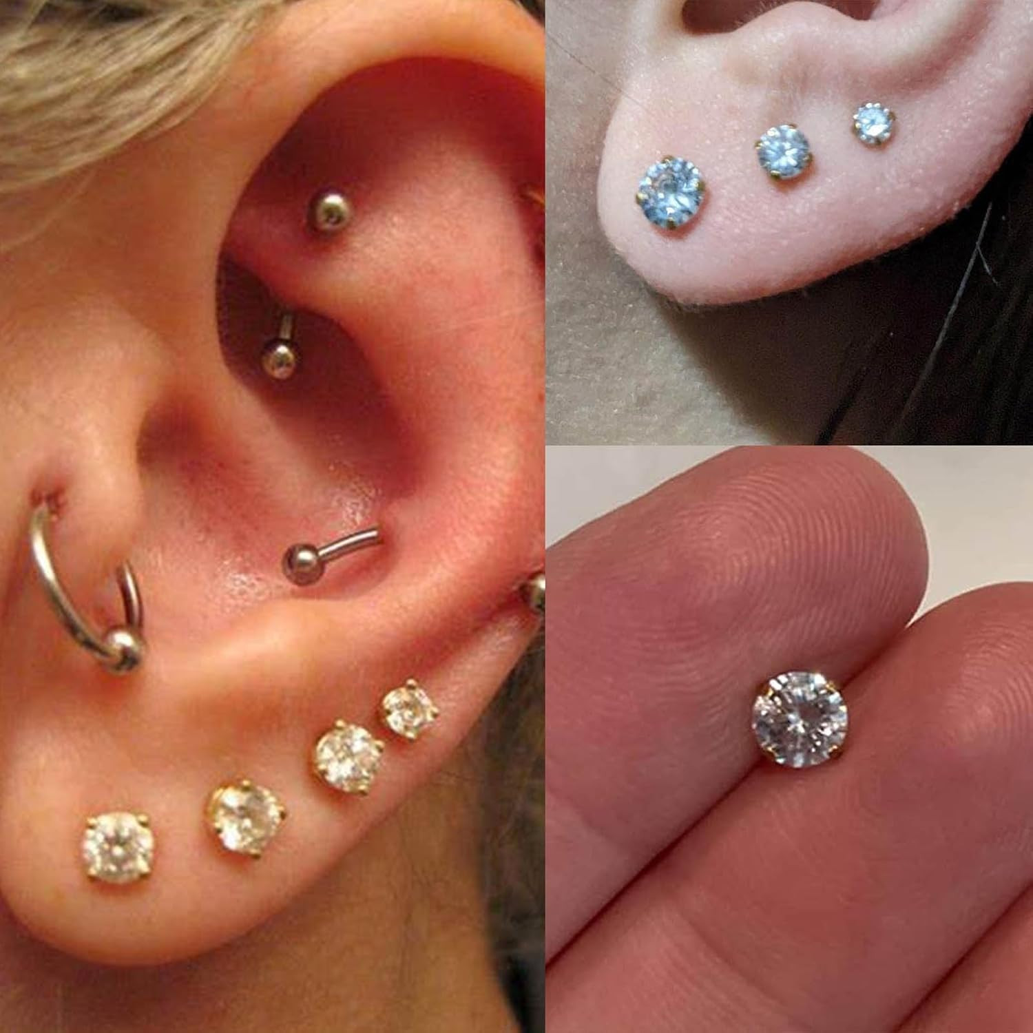 Ear Piercing Gun Kit - Gold Self Piercing Earrings Kit with Studs