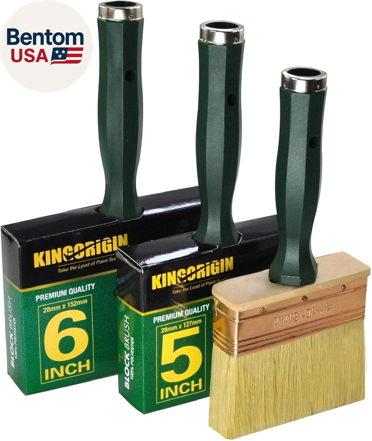 Deck Stain Brush Set, 3 Pack Large Paint Brushes (4", 5", 6") with Threaded Exte