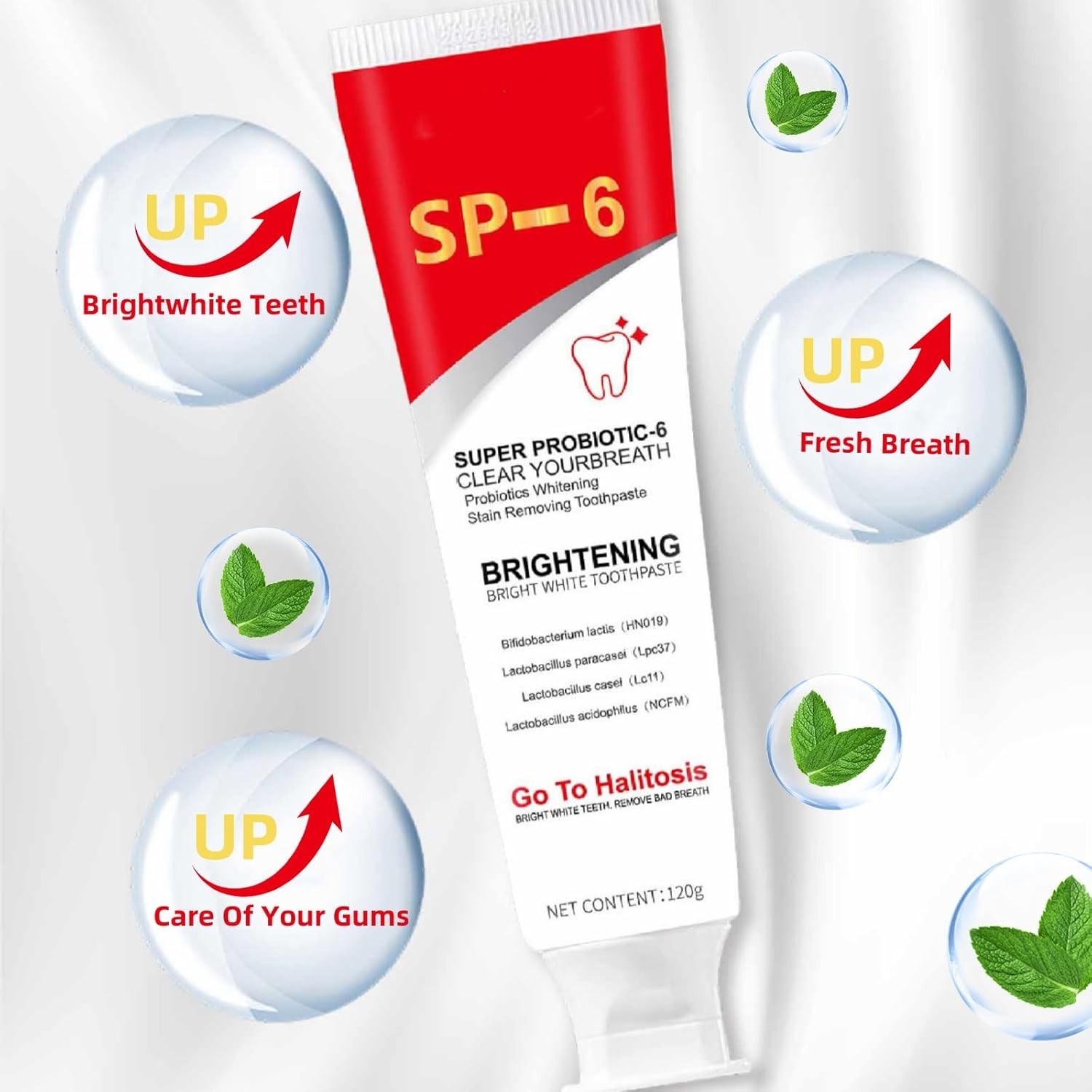 3Pcs Sp-6 Ultra Whitening Toothpaste，Super Probiotic SP-6 Toothpaste， Deep Clean