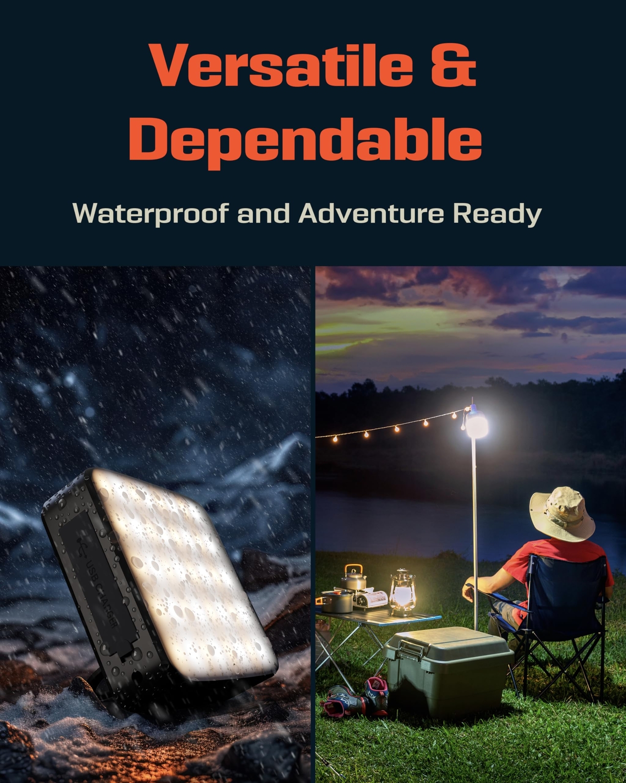 Camping Lantern Hanging Lantern W/ Bright & Warm Adjustable Lighting Emergency L