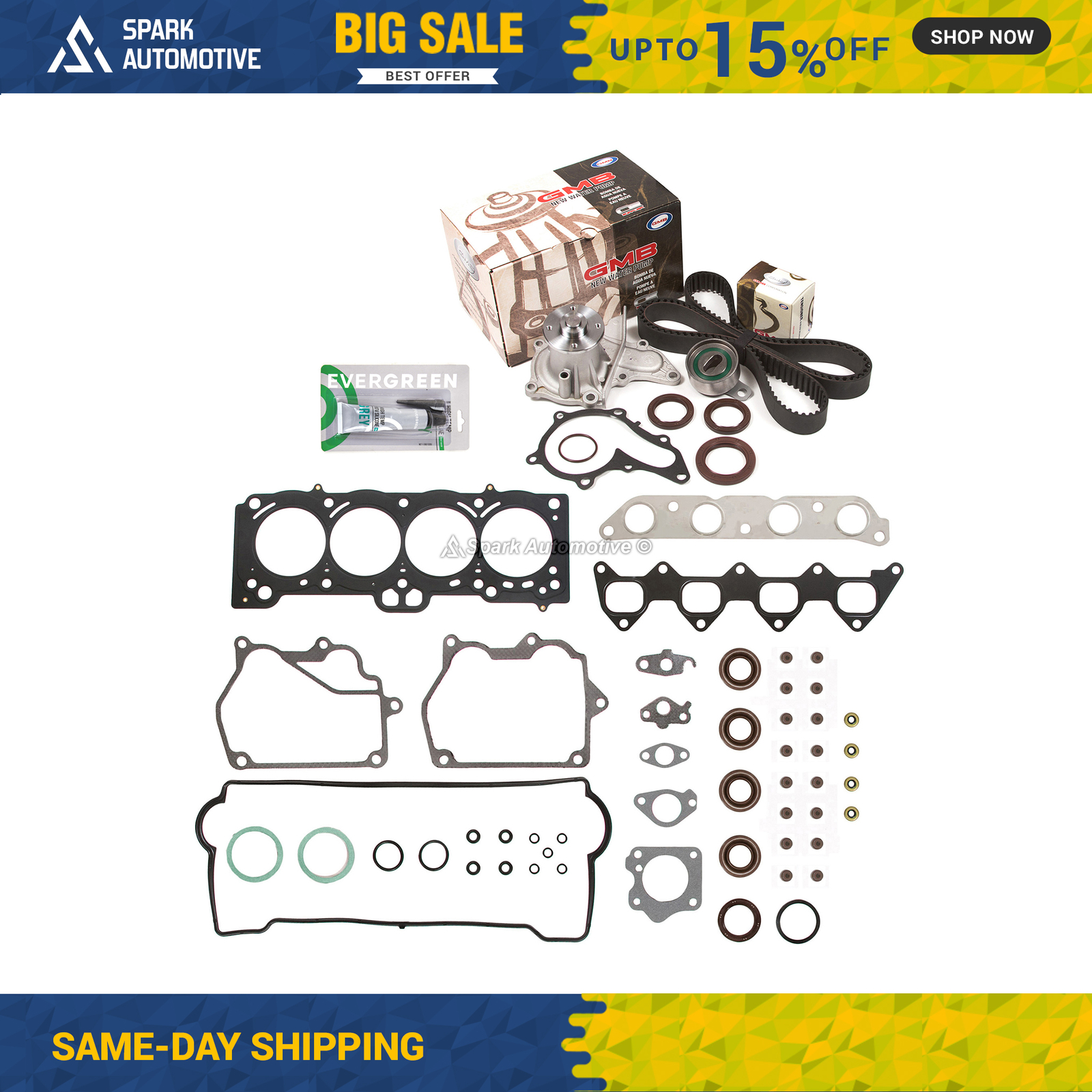 Head Gasket Set Timing Belt Kit Water Pump Fit 93-97 Geo Prizm Toyota 1.8 7AFE