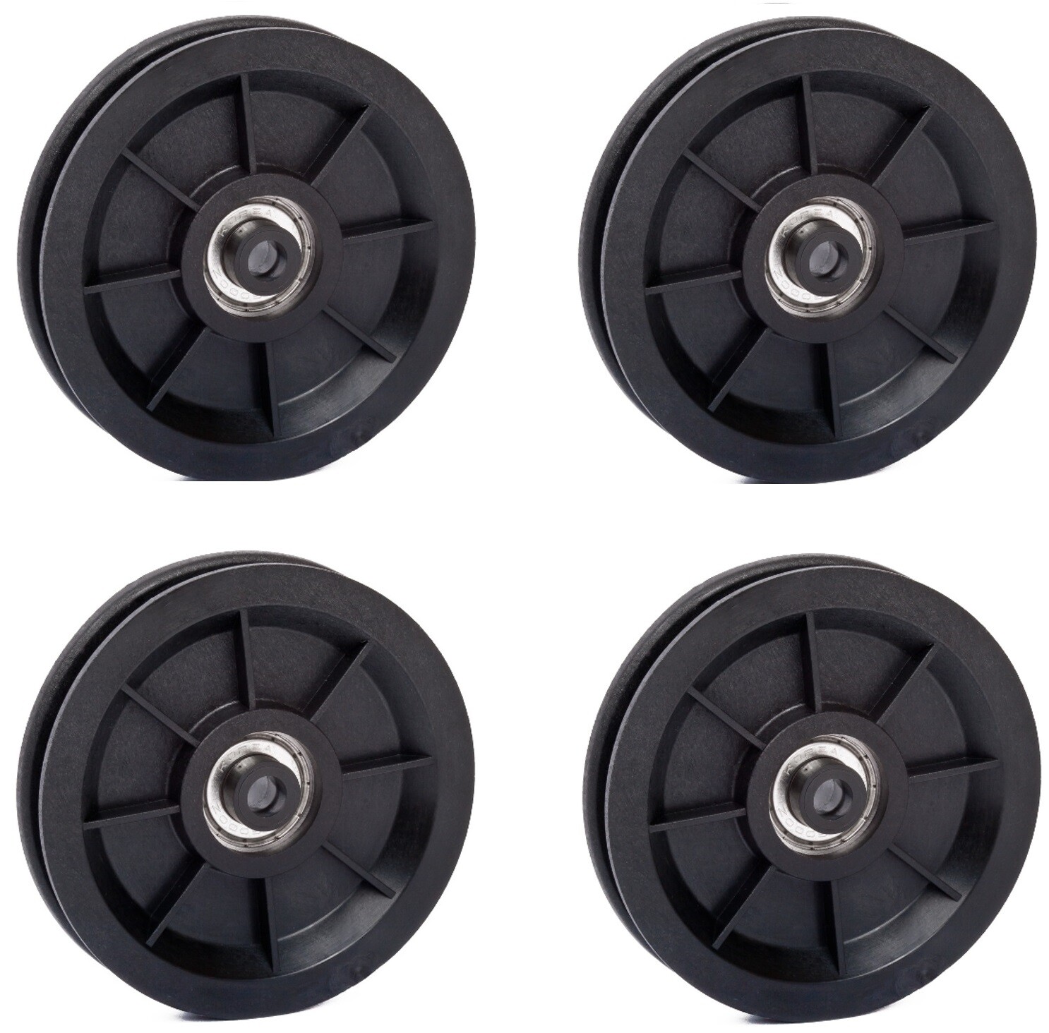 FIBERLANE 90mm / 3.5-inch heavy duty shoulder hoist cable pulley (4 pack)
