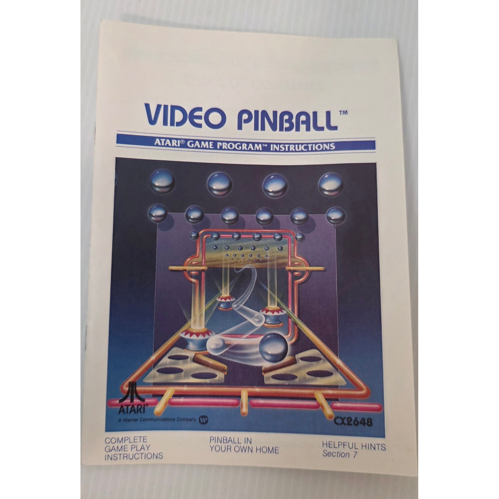 Atari 2600 Video Pinball CX2648 CIB Complete in Box
