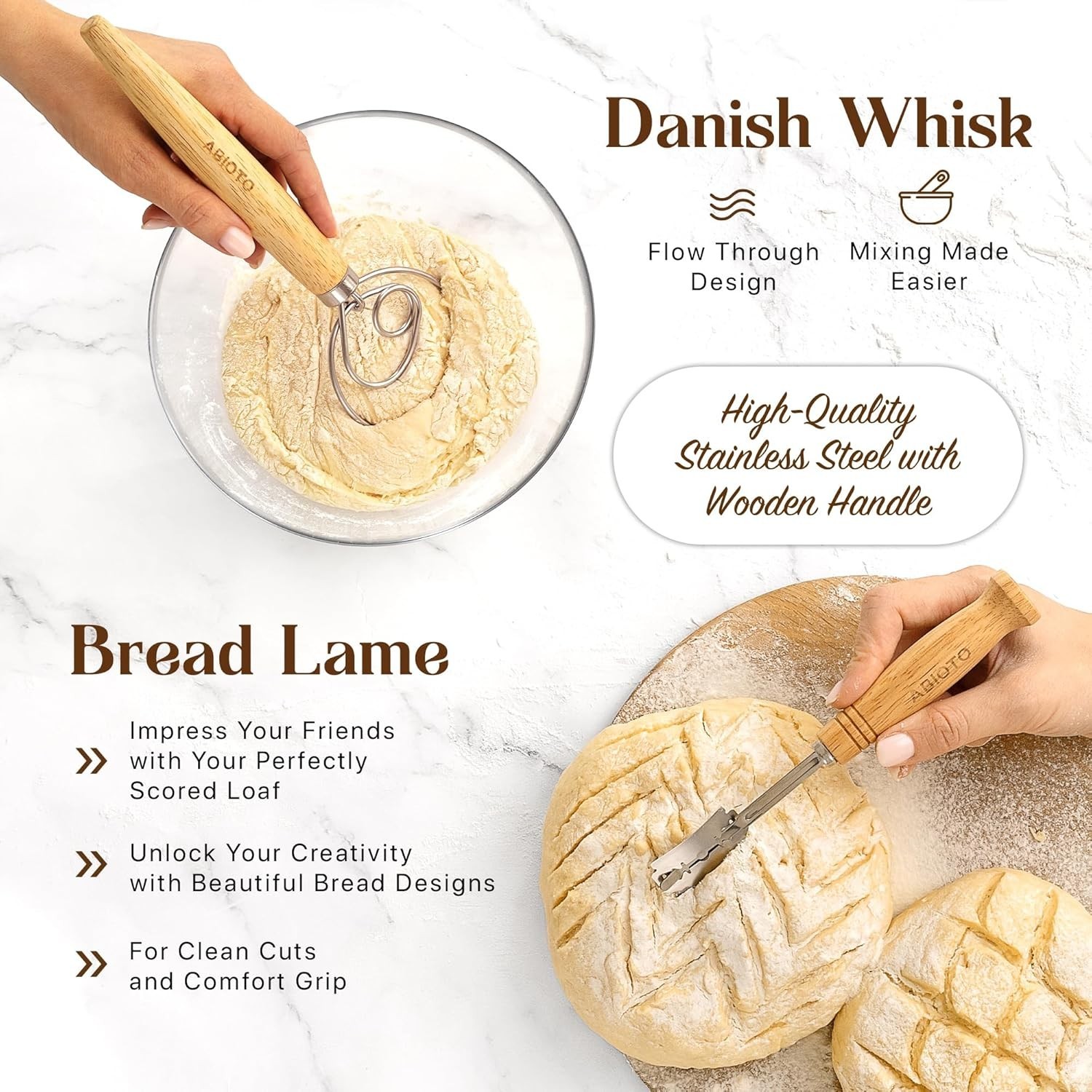 Sourdough Starter Kit Bread Making Supplies Banneton Baskets Gift Set