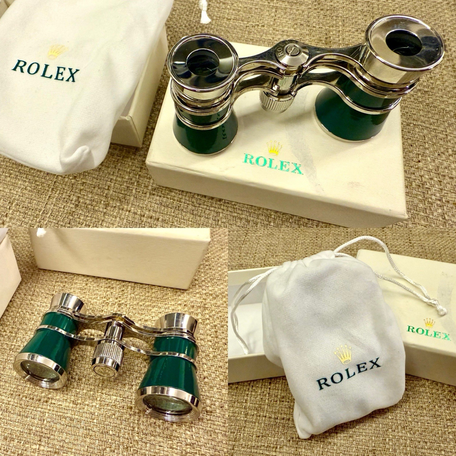 💚👑🔭Rolex Green Opera Binoculars – Brand New Collectible w/ Box & Pouch 🔭👑💚