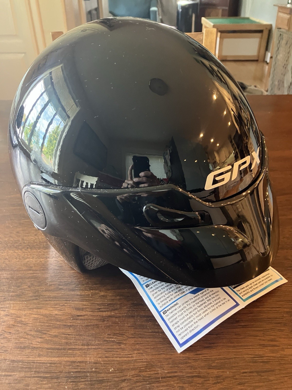 GPX Helmet Open Face Touring Black DOT Approved Small 1000-002 New With Tags