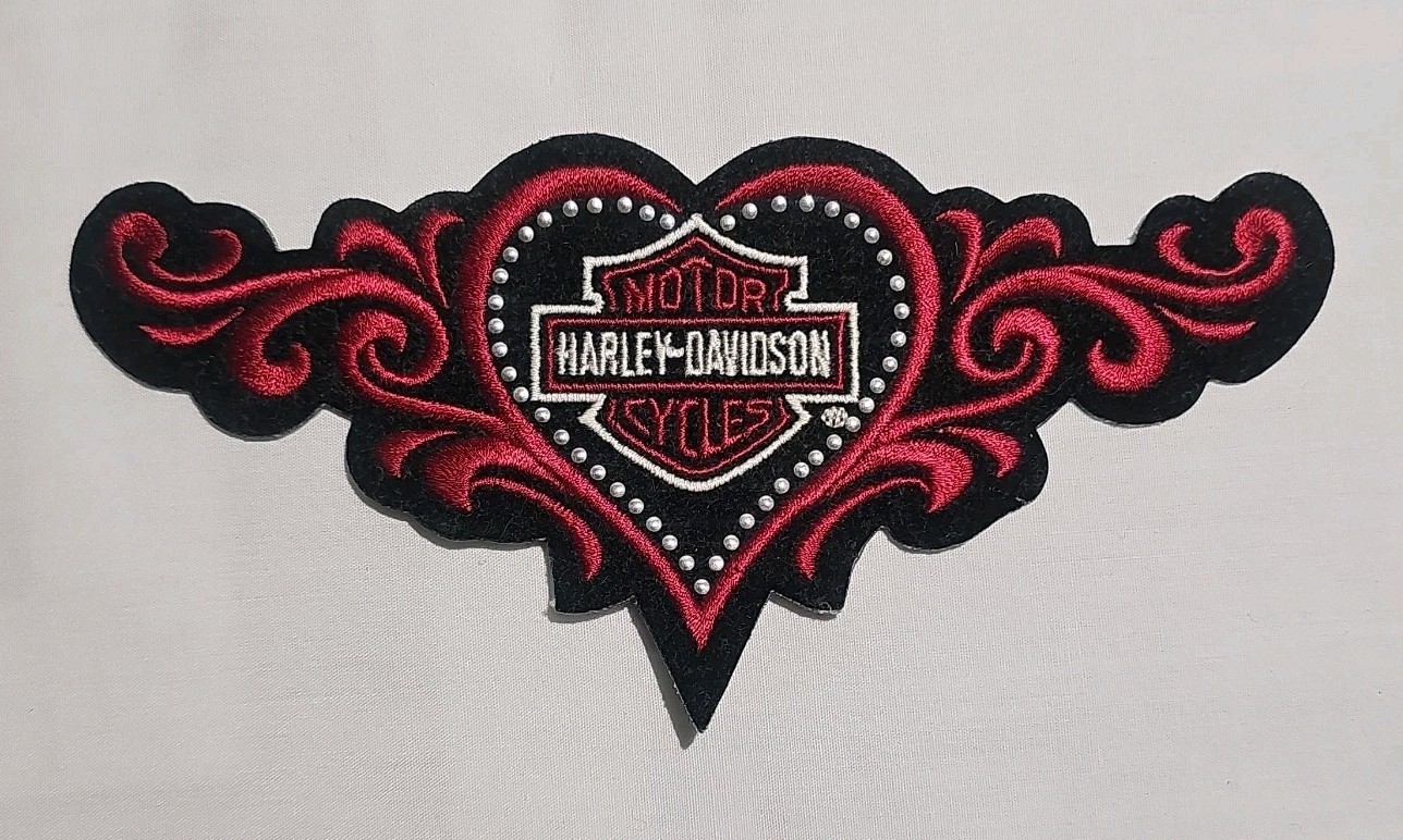 Studded Heart Harley Davidson studded heart Patch - Tribal Design- Womens Harley