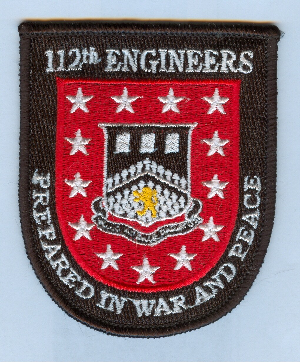 US ARMY:  112th ENGINEER BATTALION POCKET PATCH - BEAUTIFULLY MADE ... MINT .. X