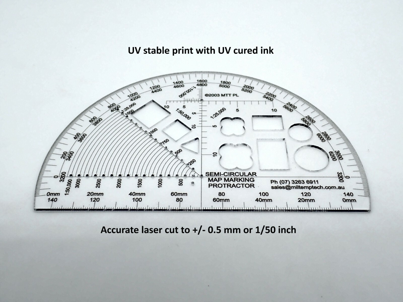 Semi Circular Map Marking Protractor