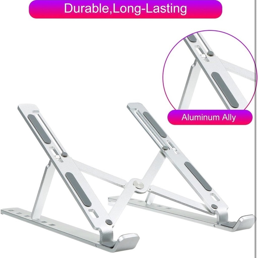 Foldable Lap Stand Computer Holder Bracket 6-Level Adjustable Height Laptop
