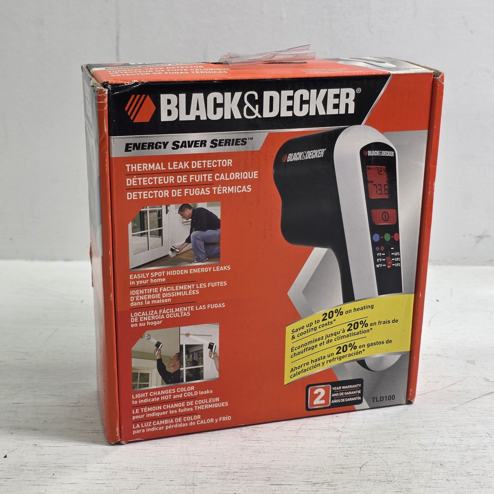 Black & Decker Thermal Digital Infrared Heat A/C Air Leak Detector Home TLD100