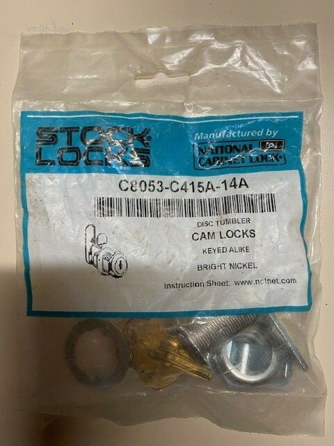 Stock Locks C8053-C415A-14A Standard Keyed Cam Lock, Keyed Alike