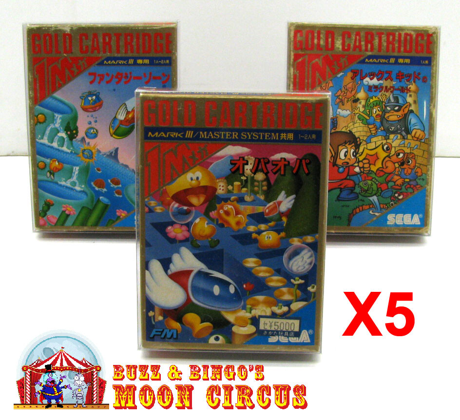 5x JAPANESE SEGA MARK III CIB GAME - CLEAR PLASTIC PROTECTIVE BOX PROTECTOR